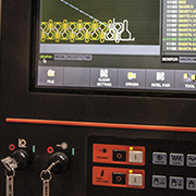 The laser control panel with the part shown on the screen