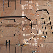 Close up on the cut parts still in the sheet